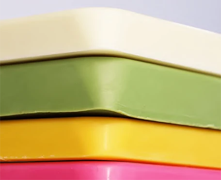 Colored chocolate slabs